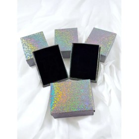 Resim Parlak 6 Lı Süngerli Takı Kutusu, Hediyelik Karton Mini Kutu 