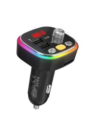 Resim S-link Sl-bt306 Çift Usb 5v 3.1a Rainbow Işıklı Led Ekran Tf Kartlı V5.0 Bluetooth Fm Transmitter 