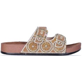 Resim Pienn 2 Tokalı Taşlı Kadın Düz Terlik Siyah 