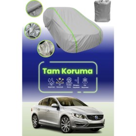 Resim Dokaca Neo Gri Neon Fitilli Volvo S60 2013 - 2018 Uyumlu Oto Branda Araba Brandası Koruma Örtüsü 