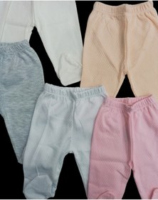 Resim özdemirli bebe Bebek Patikli Alt Hava Alır Kumaş Düz Renk (5 Li Paket) 