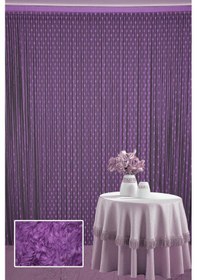 Resim Küçük Puanlı Model Mor Renk Hazır İp Perde 300 270 Cm Mor 