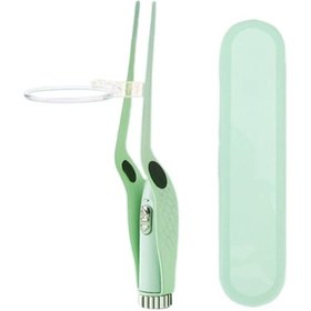 Resim Vkemall Işık Yayan Kulak Kiri Temizleme Aleti, Paslanmaz Çelik Kulak Kaşık Cımbız Bakım ,yeşil 