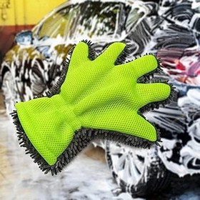 Resim Yctze Araba Ve Motosiklet Kurutma Havluları Için Mikrofiber Eldiven Ulti Deneyimi Için 5 Parmak Araba W Eldiveni (GREEN) 