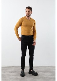 Resim Erkek Koyu Lacivert Straight Fit Jean Pantolon 001 