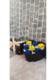 Resim Solmayan Gül- Fenerbahçe Taraftar Gül & Çikolata Sarı - Lacivert 