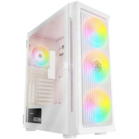 Resim Rampage Prolix Mesh 650w 80+ Beyaz Temperli Cam 4x120mm Argb Fan Akak0rmp0006 