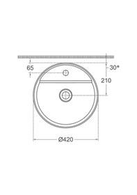 Resim Isvea Infinity Batarya Delikli Tezgah Üzeri Lavabo 42CM Antrasit 