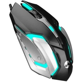 Resim Everest SM-G72 Usb Siyah\u002FGümüş Işıklandırmalı Oyuncu Mouse 
