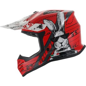 Resim Sway - FS-618 Bunny Cross Kask - Parlak Kırmızı Siyah Beyaz - Xlarge Beden 