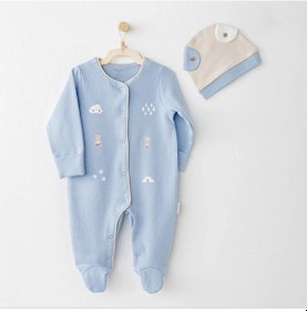 Resim Andywawa Bebek Tulum Takım Ac26072 Mavi Blue 