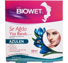 Resim Lady Biowet 27'li Yüz Sır Ağda Bandı Azulen Hassas Ciltler İçin 4 Haftaya Kadar Pürüzsüzlük 