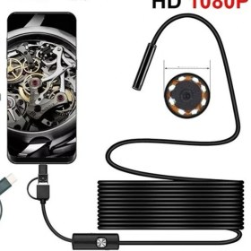 Resim Getittir Endoskop 3 In 1 Yılan Kamera USB Micro USB Type-C 20 Metre Sert Kablo - Lisinya 