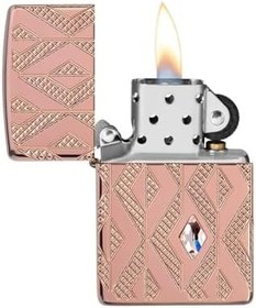 Resim Zippo Geometric Diamond Pattern Design Çakmak 