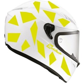 Resim Kare Neon Sarı Kamuflaj Kask Sticker Modeli 