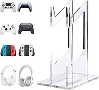 Resim CLKE Gamepad kulaklıklar için 2 seviyeli evrensel tutucu, akrilikten Gamepad tutucu, Gamepad standı, masaüstü kulaklık standı, şeffaf 