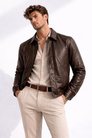 Resim Freemen Erkek Beli Lastikli İç Cepli Suni Deri Bomber Oversize Ceket 