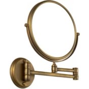 Resim Antik Bronz Pirinç Duvar Makyaj Aynası 8 inç Banyo Aynası, Vintage Dekoratif Makyaj Aynaları | Banyo Aynaları (Yurt Dışından) 