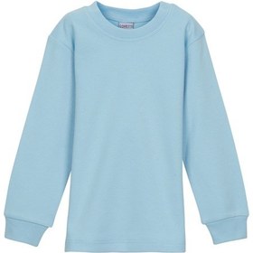 Resim Lovetti Bebek Mavisi Kız Çocuk Patlı Sıfır Yaka Uzun Kol Tişört Bebek Mavisi 