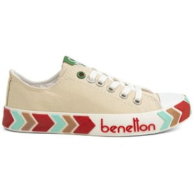 Resim Benetton Bn-30620 Bej Kadın Spor Ayakkabı 