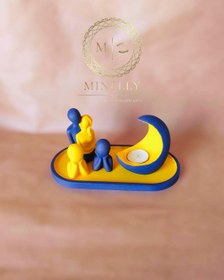 Resim Minelly Özel Tasarım Sarı Lacivert Aile & Ayışığı Seti 