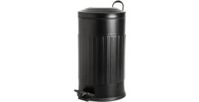 Resim By Sevil Bysevil Vintage 16 Lt Pedallı Çöp Kovası Siyah / Mutfak Çöp Kovası / Banyo Çöp Kovası 