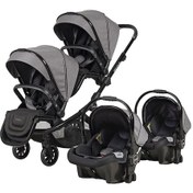 Resim Prego İbiza Plus Travel Sistem İkiz Bebek Arabası 2223 Gri 