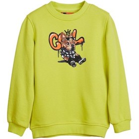 Resim Bad Bear Javed Yeşil Çocuk Baskılı Sweatshirt-Sulphur 