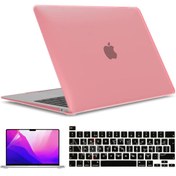 Resim Apple MacBook Pro 13 inç M1 Çip A2338 Uyumlu Alt Üst Parlak Kılıf + Siyah Klavye Kılıfı + Film 