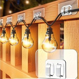 Resim 25 adet Ağır Hizmet Tipi Su Geçirmez Kendinden Yapışkanlı Kanca - Açık, UV Dirençli Plastik Klipsler Dış Mekan Işıkları ve Tatil Süslemeleri için Kolay Kurulum, Zararsız, Çağdaş Tarz, Asma Kancaları, Yardımcı Kancalar 