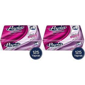 Resim Papia Platinum Pratik Mendil 125 Yaprak 4 Katlı 250 Yaprak 