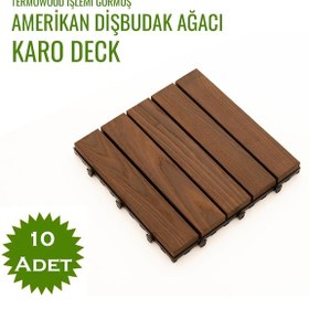 Resim Pafu Sunsoe Dişbudak Ağacı Balkon Bahçe Ahşap Yer Döşemesi Karo Deck 30x30 Cm - 10 Adet 0,9m2 