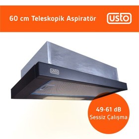 Resim Usto 4961 60 Cm Sürgülü Aspiratör Siyah 