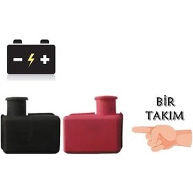 Resim Bir Takım Akü Kutup Başı Koruma Lastiği + - Muhafaza Kapak 