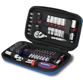 Resim Workpro Wp209006 84 Parça 3/8 1/4 Cr-v Metrik/inç Profesyonel Lokma Ve Bits Uç Takımı 