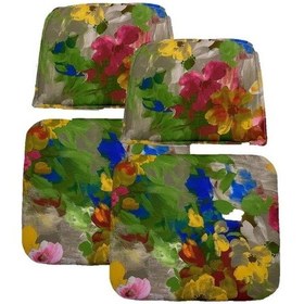 Resim Knsz minder seti 2 li zng&mğr&uslu çiçek desen oturma ve sırt tel sandalyesi minderi bir arada 