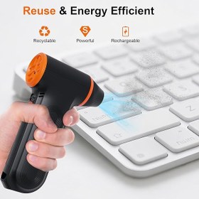 Resim Turbo Fan, Şarjlı Hava Kompresörü, 3 Güç Modu, 52m/s Güçlü Üfleme, Bilgisayar - Araba - Klavye Temizliği için Güçlü Toz Üfleyici 