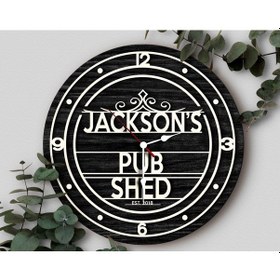 Resim Bk Gift Barlara Özel Dekoratif Siyah Ahşap Duvar Saati 35cm-25 , Bar Duvar Saati , Cafe Duvar Saati , Özel Ahşap Saat Kobitmeyen138355 Bk Gift 