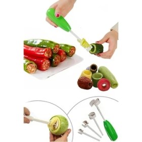 Resim Ozcmax 4 Başlıklı Oyma Seti Sebze Patlıcan Patates Kabak Oyacağı 