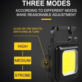 Resim Zenvia Hs-37 LED Anahtarlıklı Cep Boy Cob LED Metal Kasa Mıknatıslı Şişe Açacağı Usb’li Şarj E 