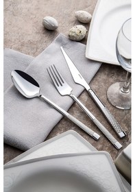 Resim Emsan Side 84 Parça Lüks Kutulu Çatal Bıçak Kaşık Takımı Gümüş 