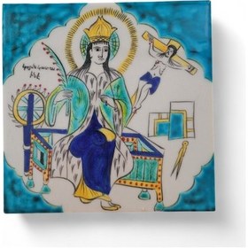 Resim Aziz Katerina 20x20 Cm El Boyama İznik Çini Karo 