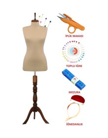 Resim Dikiş Setli Sünger Iğne Batabilen 40 Beden Terzi Mankeni Prova Mankeni 9627 