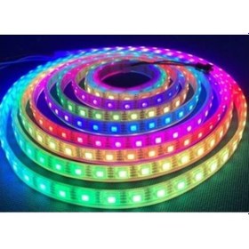 Resim 5 V Adreslenebilir Ws2812b Argb Pixel Şerit Led M60 Led 1 M Magic Led 