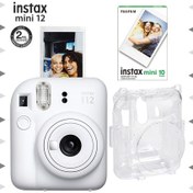 Resim Fujifilm Instax Mini 12 Fotoğraf Makinesi + 10'lu Film + Şeffaf Kılıf Seti Beyaz 
