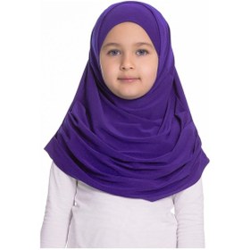 Resim Hürrem Bone Mor Pratik Hazır Geçmeli Çocuk Tesettür Bone Sandy Kumaş Kendinde Mor 