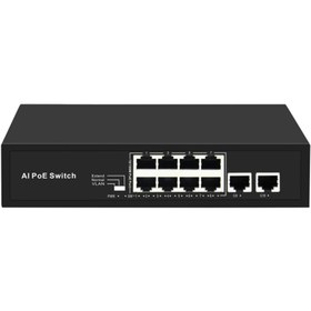 Resim e-center 8 Port 10/100 +2 10/100 Uplink Poe Switch (120w) Uyumlu 