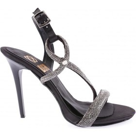 Resim Dgn Mnt-03-23y Kadin Silver Taşli Çapraz Bantli Abiye Ayakkabi MNT-03-1563-R1671 Siyah 