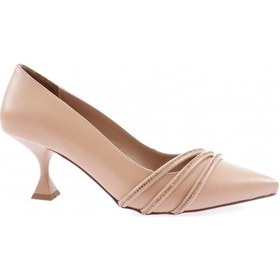 Resim Dgn 3215-23y Kadin Sirali Silver Taşli Sivri Burun Kadeh Topuklu Ayakkabi 3215-1710-R12632 Ten Rengi 