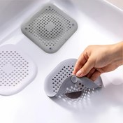 Resim 3'lü Silikon Lavabo & Küvet Tıpa Filtresi Seti - Ergonomik Saplı, Dayanıklı Kaymaz Tasarım, Mutfak ve Banyo Giderleri için Kolay Temizlenebilir Saç Tutucu (3 Parça) 
